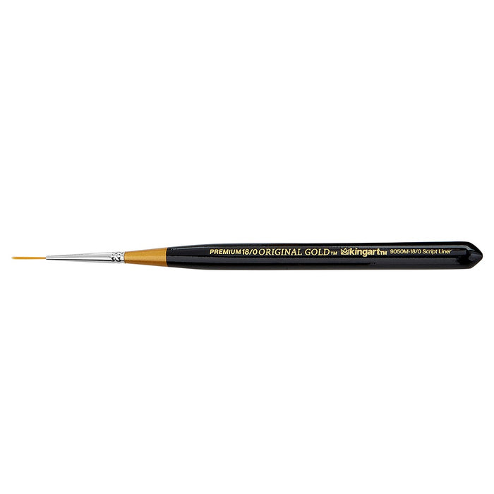 KINGART® Original Gold® 9050M Script Liner Mini Handle Micro Detail Series, Premium Golden Taklon Multimedia Artist Brushes -  - KINGART