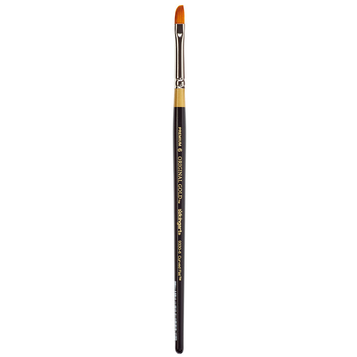 KINGART® Original Gold® 9330 Curved Flat Series Premium Golden Taklon, Multimedia Artist Brushes - Premium - KINGART®