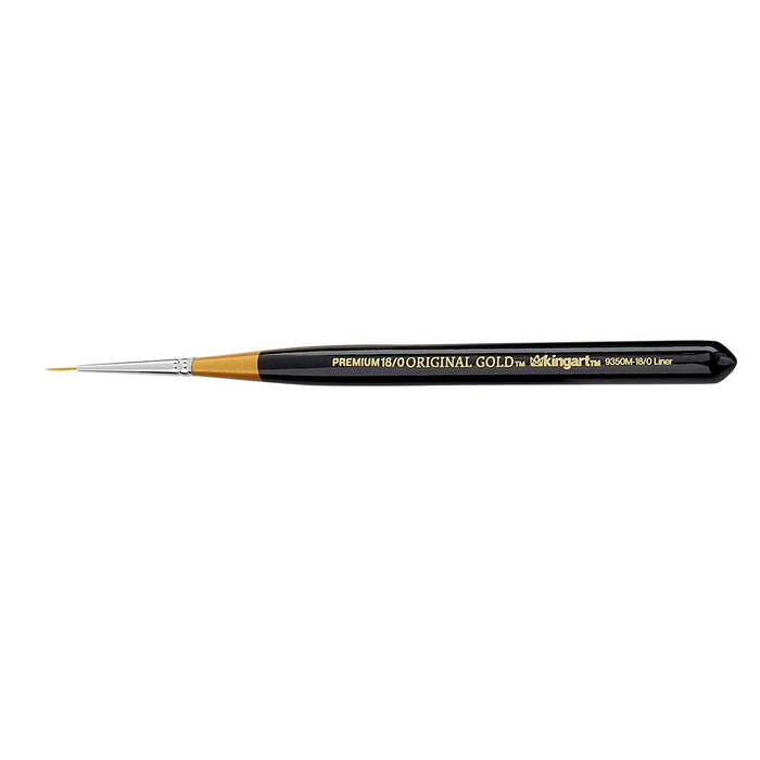 KINGART® Original Gold® 9350M Liner Mini Handle Micro Detail Series, Premium Golden Taklon Multimedia Artist Brushes -  - KINGART