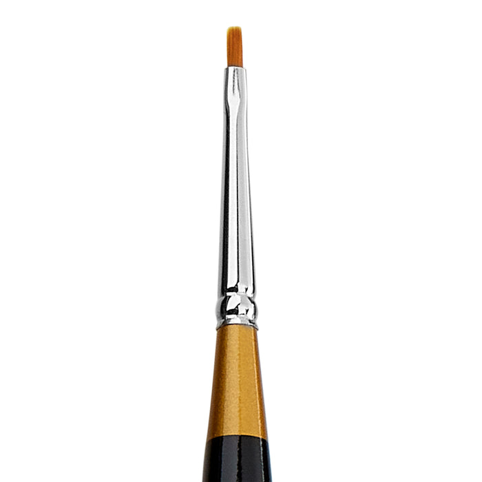 KINGART® Original Gold® 9450M Chisel Blender Mini Handle Micro Detail Series, Premium Golden Taklon Multimedia Artist Brushes -  - KINGART