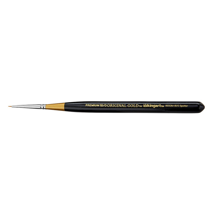 KINGART® Original Gold® 9650M Spotter Mini Handle Micro Detail Series, Premium Golden Taklon Multimedia Artist Brushes - Premium - KINGART