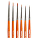 KINGART® Radiant™ Taklon Brushes, Series 6650 Spotter, Set of 6 - KINGART