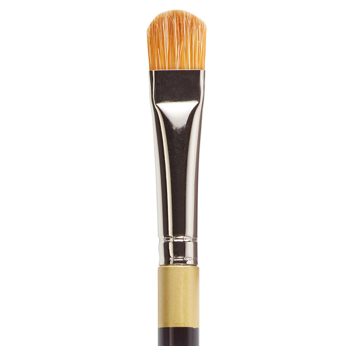 KINGART® Original Gold Specialty® 9247 Series, Crescent Filbert Blender Artist Brush, Golden Taklon & White Bristle Blend, Acrylic Handle - KINGART