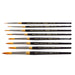 KINGART® Original Gold® 9000 Series Golden Taklon Round Brushes, Set of 8 Unique Sizes - KINGART