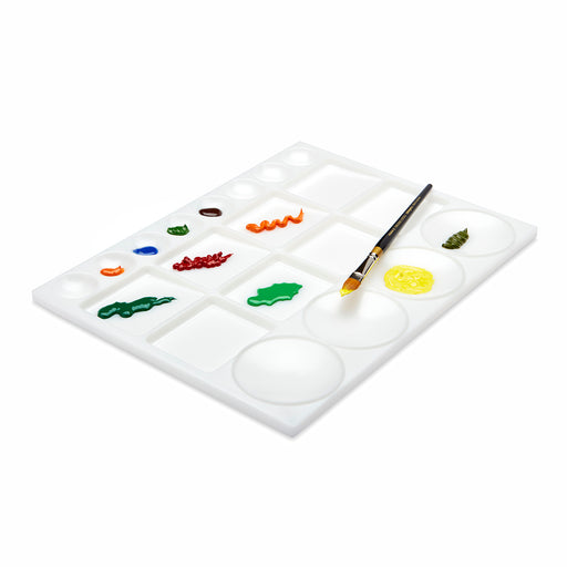 KINGART® Studio Large Artist Tray Plastic Palette for Oil, Watercolor & Acrylic, 20-Well, 13x10” - KINGART