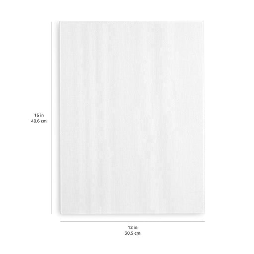 KINGART® Stretched White Canvas 12" x 16", 100% Cotton, Gesso-Primed, 6-Pack - KINGART