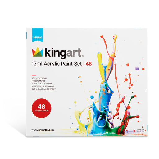 KINGART® Studio Acrylic Paint, 12ml (.4oz), Set of 48 Unique Colors - KINGART