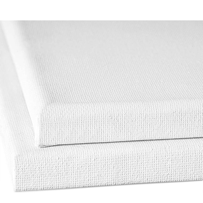 KINGART® Stretched White Canvas 8" x 10", 100% Cotton, Gesso-Primed, 12-Pack - KINGART