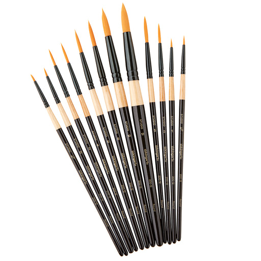 KINGART® Studio Mixed Media Synthetic Brushes, Set of 12 Rounds - KINGART