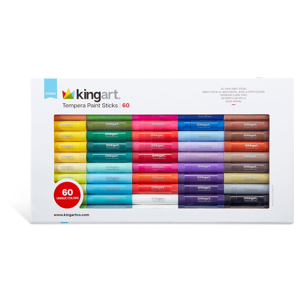 Kingart Studio Acrylic Craft Paint, 60ml (2oz) Bottle, Set of 12 Metallic  Colors