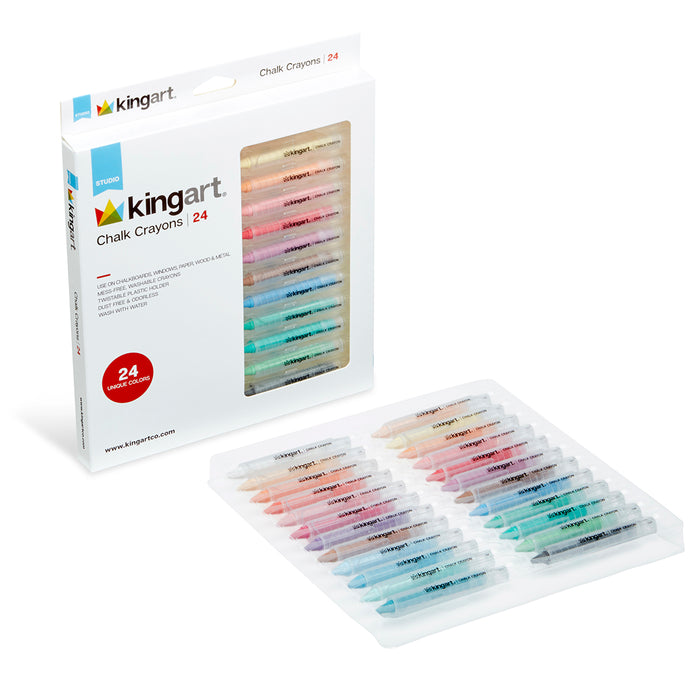 24 PC. CHALK CRAYON SET - Studio - KINGART®