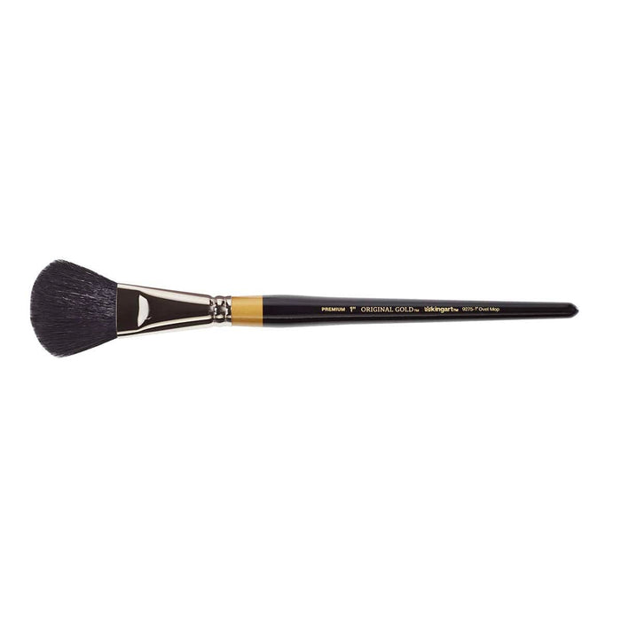 KINGART® Original Gold Specialty® 9275 Series, Oval Mop Brush, Super-Soft Dyed-Black Natural Goat Blend - KINGART