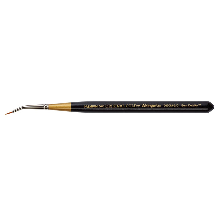 KINGART® Original Gold® 9670M Tight Spot Micro Detailer Series, Premium Golden Taklon Multimedia Artist Brushes - KINGART