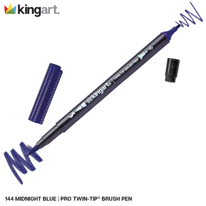 KINGART® PRO Twin-Tip™ 445 Series Single Color Brush Pen Artist Markers (48 colors available) -  - KINGART