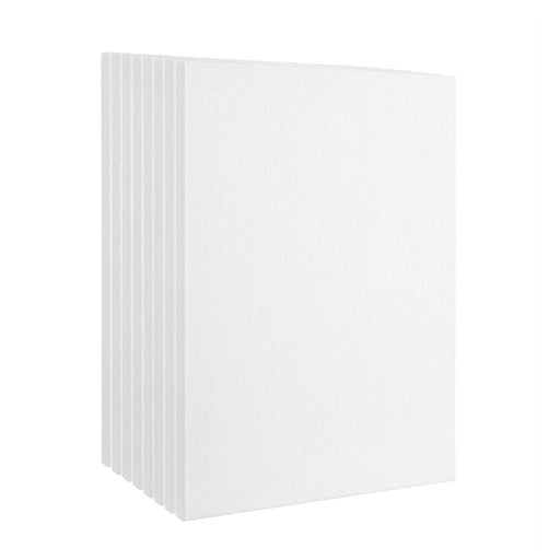 KINGART® Stretched White Canvas 9" x 12", 100% Cotton, Gesso-Primed, 8-Pack - KINGART