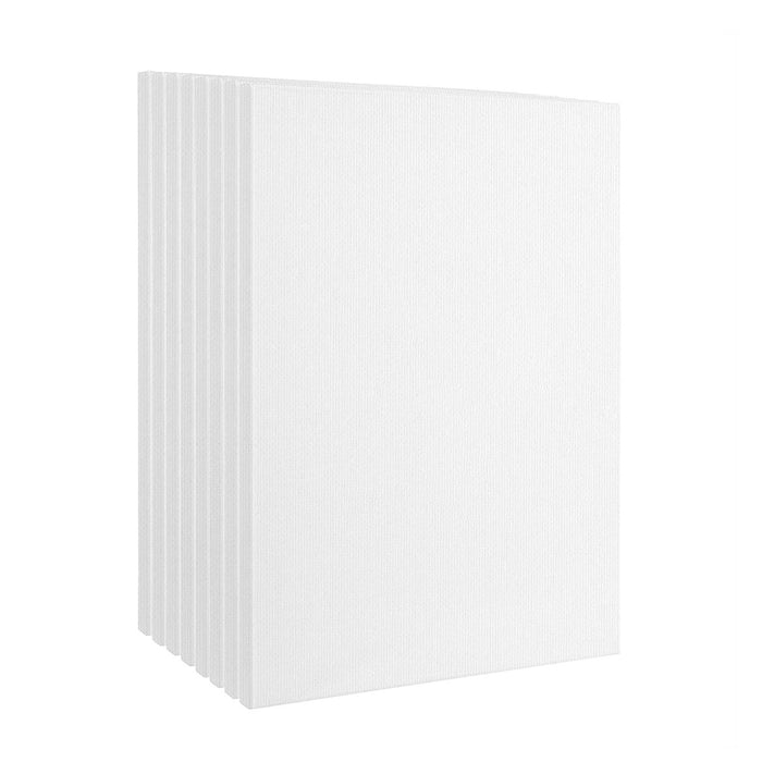 KINGART® Stretched White Canvas 9" x 12", 100% Cotton, Gesso-Primed, 8-Pack - KINGART