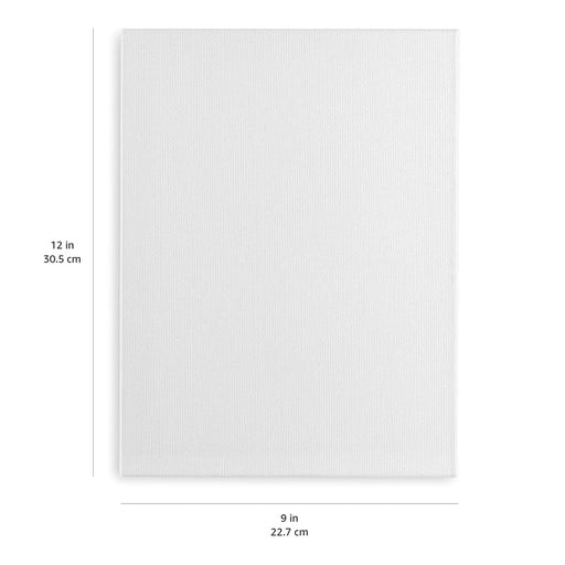 KINGART® Stretched White Canvas 9" x 12", 100% Cotton, Gesso-Primed, 8-Pack - KINGART