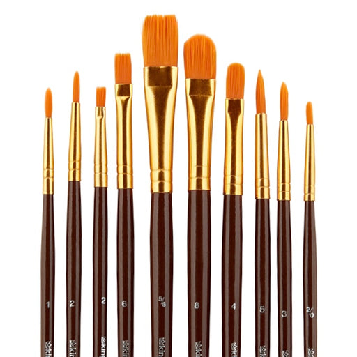 KINGART® Value Pack All-Purpose Art, Craft & Hobby Paint Brushes, Set of 10 - KINGART