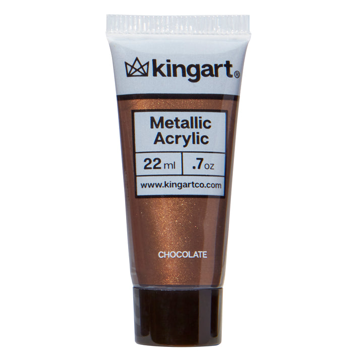 KINGART® PRO Metallic Acrylic Paint, Individual Colors , Set of 3 Tubes Per Shade, Combined 66ml, (all colors available) - KINGART