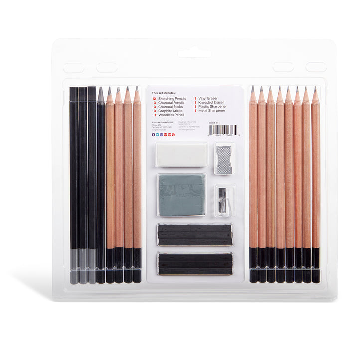 KINGART® Studio Artist Sketch and Drawing Pencil Kit, Set of 26 - Studio - KINGART®