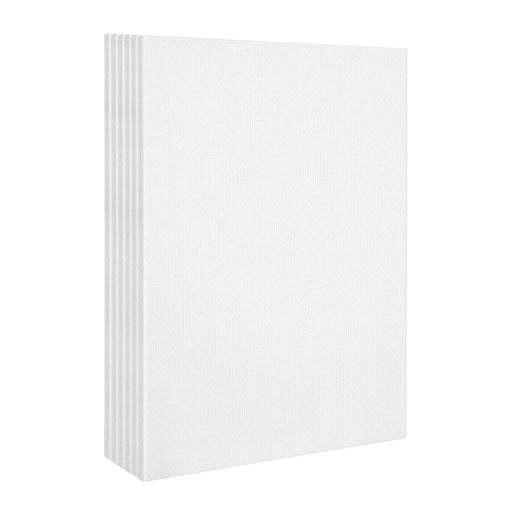 KINGART® Stretched White Canvas 12" x 16", 100% Cotton, Gesso-Primed, 6-Pack - KINGART