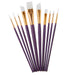 10 PC. MIXED MEDIA BRUSH SET WHITE NYLON - KINGART