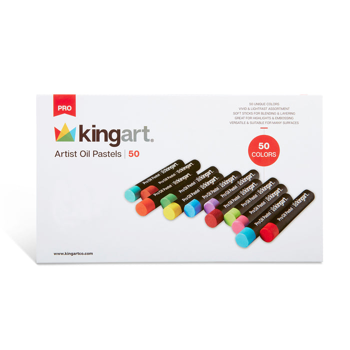 KINGART® PRO Artist Soft Oil Pastels, Set of 50 Unique & Brilliant Colors - Pro - KINGART®