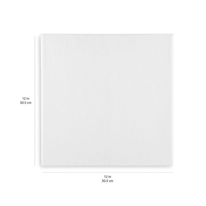 KINGART® Stretched White Canvas 12" x 12", 100% Cotton, Gesso-Primed, 8-Pack - KINGART