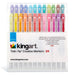 KINGART® Twin-Tip® Creative Markers, Soft Mild Pastel Highlighter Pens, Broad & Fine Tips,  Set of 24 - KINGART