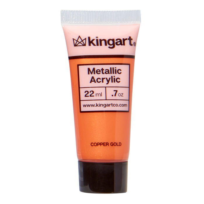 KINGART® PRO Metallic Acrylic Paint, Individual Colors , Set of 3 Tubes Per Shade, Combined 66ml, (all colors available) - KINGART