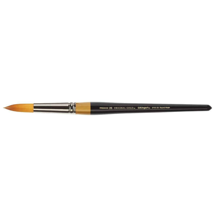 KINGART® Original Gold® 9700 Grande Round Wash Series, Premium Golden Taklon Multimedia Artist Brushes - KINGART