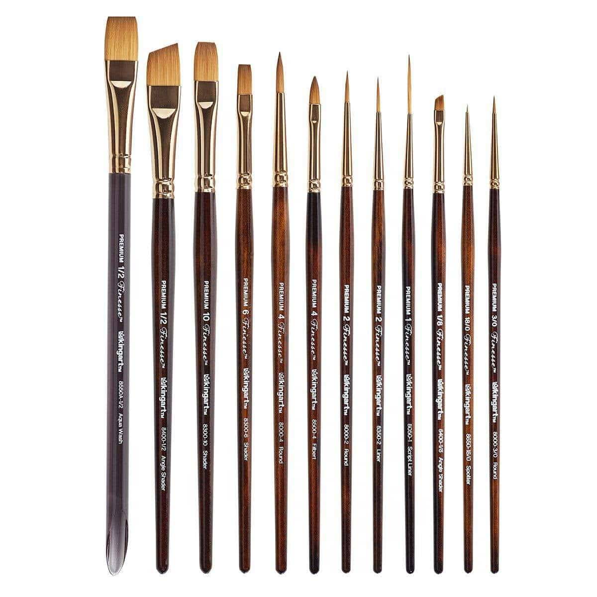 KINGART® All-Purpose Brush Set for Art, Hobby & Craft 15-Pack