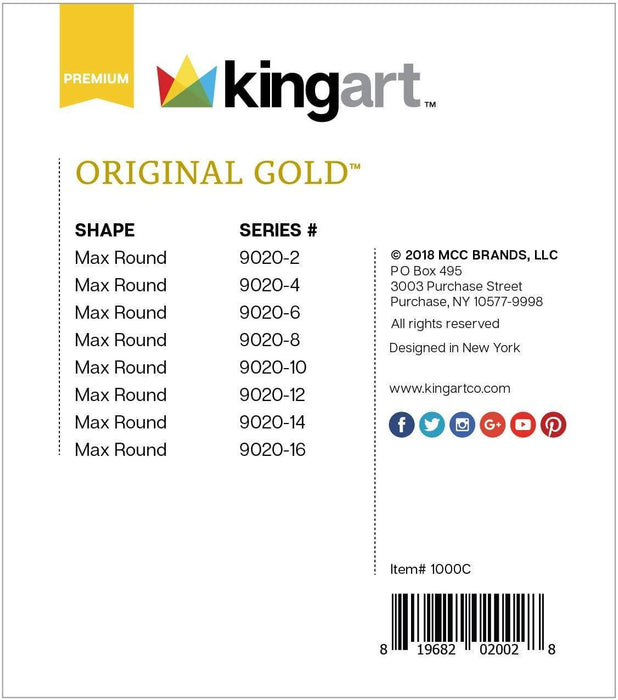 KINGART® Original Gold® 9020 Series, Golden Taklon Ultra Round, Gift Box, Set of 8 - KINGART