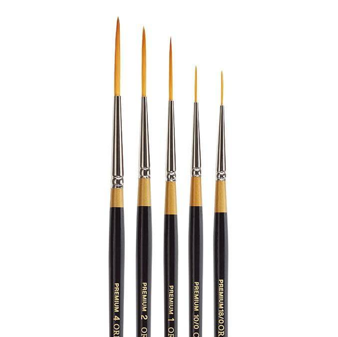 Gold Line Brushes, Round, 4, W: 3 mm, 12 pc
