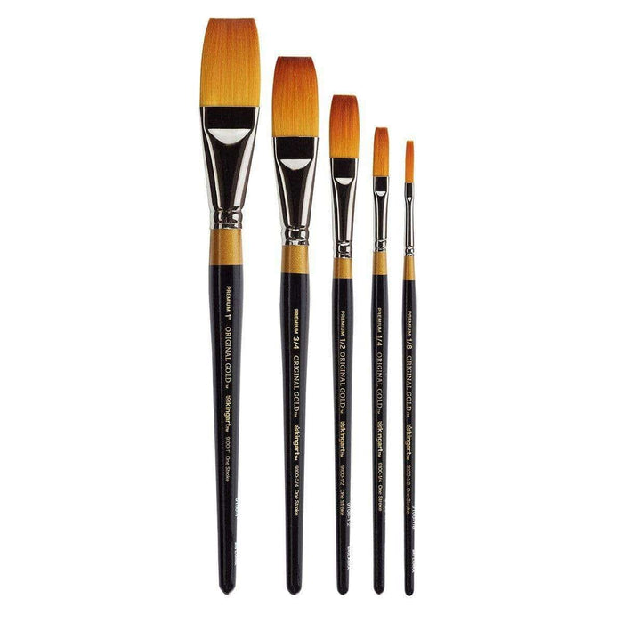 KINGART® Original Gold® 9100 Series, Golden Taklon One Stroke, Set of 5 - KINGART