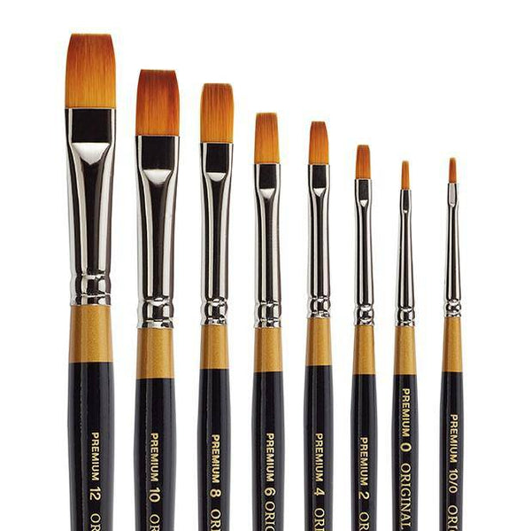 Kingart Original Gold, 9246 Rake Fan White Synthetic Bristle Series Premium  Multimedia Artist Brushes, For All Ages