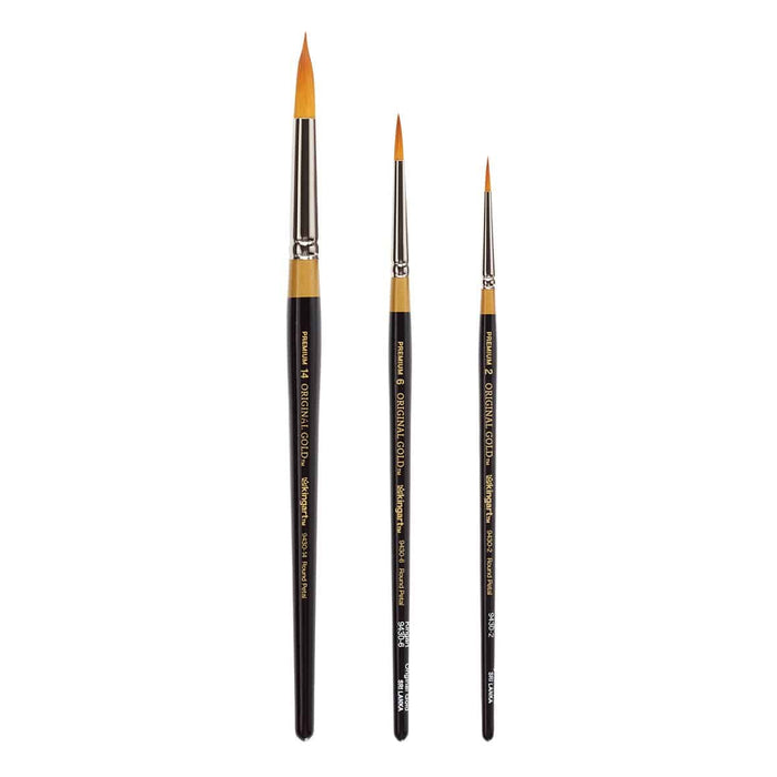 KINGART® Original Gold® 9430 Series, Golden Taklon Round Floral Petal Artist Brush - KINGART