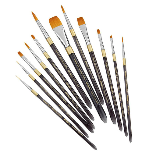 KINGART® Original Gold® Aqua Series, Golden Taklon Brushes, Gift Box, Set of 12 - KINGART