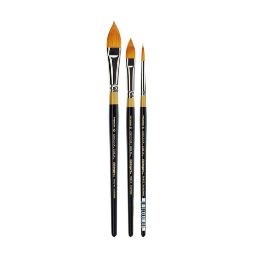 KINGART® Original Gold® Oval & Round Floral Petal Artist Brushes, Set of 3 - KINGART