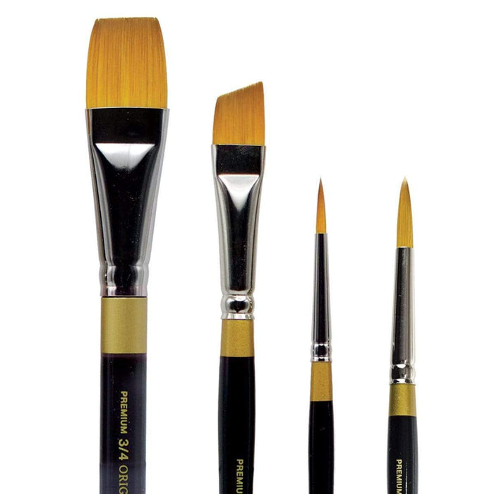 KINGART® Original Gold® Series, Golden Taklon Brushes, Gift Box, Set of 4 - KINGART