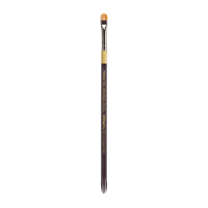 KINGART® Original Gold Specialty® 9247 Series, Crescent Filbert Blender Artist Brush, Golden Taklon & White Bristle Blend, Acrylic Handle - KINGART