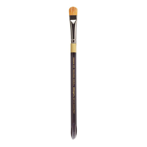 KINGART® Original Gold Specialty® 9247 Series, Crescent Filbert Blender Artist Brush, Golden Taklon & White Bristle Blend, Acrylic Handle - KINGART