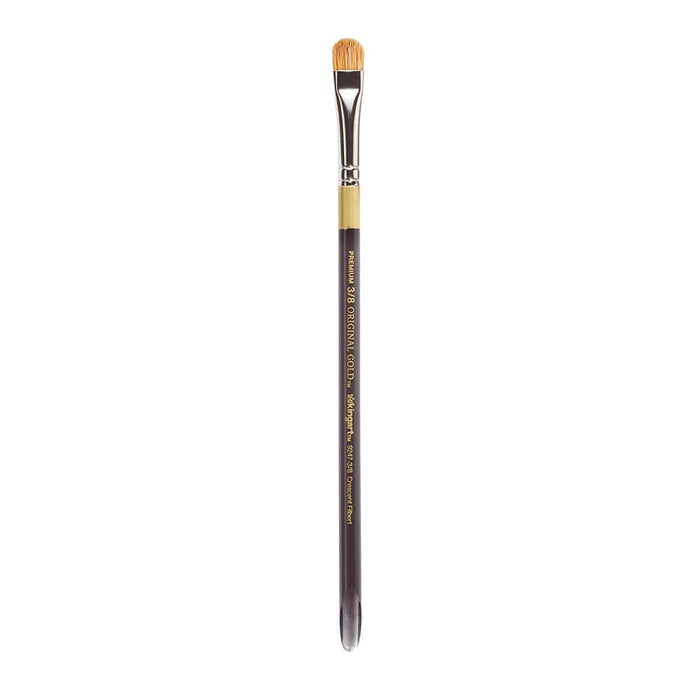 KINGART® Original Gold Specialty® 9247 Series, Crescent Filbert Blender Artist Brush, Golden Taklon & White Bristle Blend, Acrylic Handle - KINGART