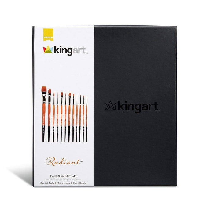 KINGART® Radiant™ Taklon Brushes, Gift Box, Set of 12 - KINGART