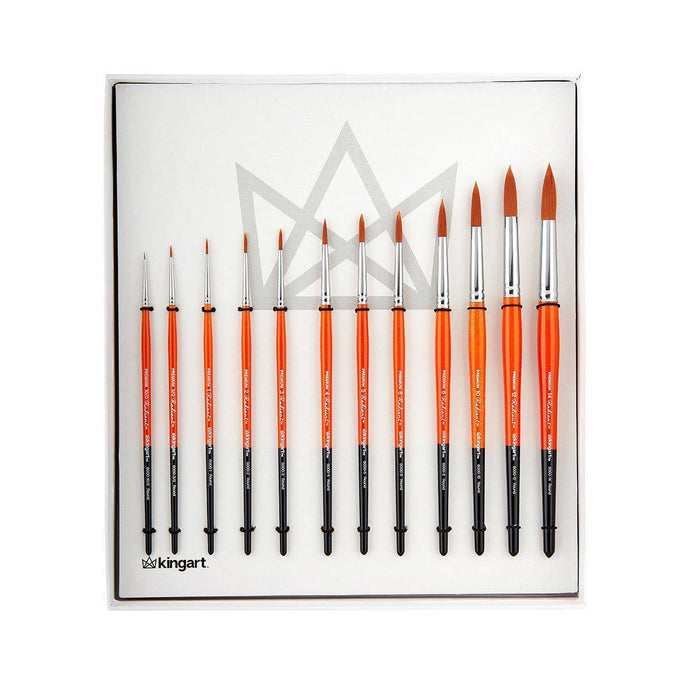 KINGART® Radiant™ Taklon Brushes, Gift Box, Set of 12 - KINGART