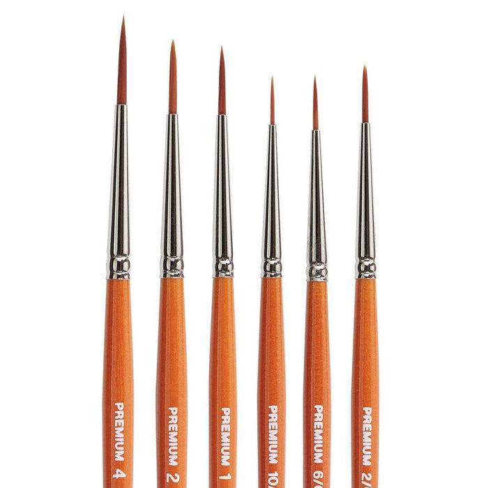 KINGART® Radiant™ Taklon Brushes, Series 6350 Liner, Set of 6 - KINGART