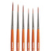 KINGART® Radiant™ Taklon Brushes, Series 6350 Liner, Set of 6 - KINGART