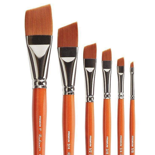 KINGART® Radiant™ Taklon Brushes, Series 6400 Angular Shader, Set of 6 - KINGART