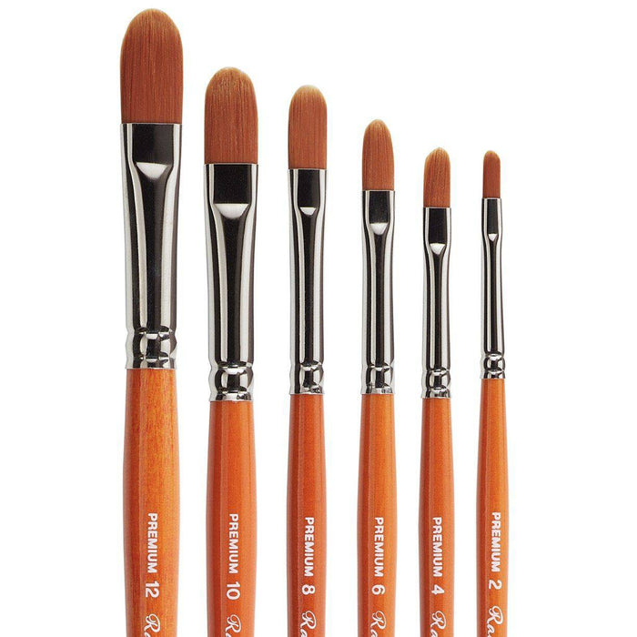 KINGART® Radiant™ Taklon Brushes, Series 6500 Filbert, Set of 6 - KINGART