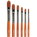 KINGART® Radiant™ Taklon Brushes, Series 6500 Filbert, Set of 6 - KINGART